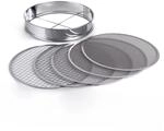 Relaxdays Gartensieb Edelstahl Silber mit 5 Eins&auml;tzen &oslash; 30 cm 950 g