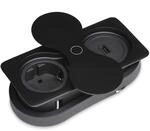 SOTECH Doppel Einbausteckdose Eckig Schwarz mit Schuko USB