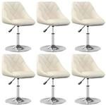 vidaXL Esszimmerst&uuml;hle 6 Stk Drehbar Creme Samt 3088768