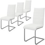 ML-Design Esszimmerst&uuml;hle 4Er Set Wei&szlig; aus Kunstleder und Metall