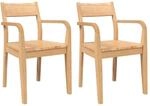 vidaXL Esszimmerst&uuml;hle 2 Stk Natur Massivholz Gummibaum 4102510
