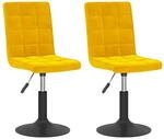 vidaXL Esszimmerst&uuml;hle 2 Stk Drehbar Senfgelb Samt 335748