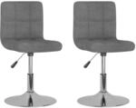 vidaXL Esszimmerst&uuml;hle 2 Stk Drehbar Hellgrau Stoff 334209