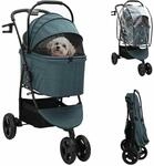 vidaXL Faltbarer Haustierwagen Gr&uuml;n 78 x 54 x 101 cm Polyester 42012438