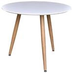 ebuy24 Polar Esstisch &Oslash;90 cm Wei&szlig;