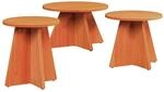 vidaXL Couchtisch 3 Stk Wachsbraun 49 x 49 x 30 cm Massivholz Kiefer 873540
