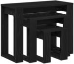 vidaXL Nestingtisch 3-Tlg Schwarz Eichen-Optik Holzwerkstoff 862677