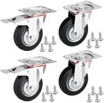 SOTECH 4er SET Transportrollen RED &Oslash;100 mm 2x Lenkrollen und 2x Lenkrollen mit