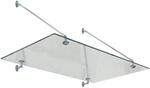 Canopia Glasvordach Taurus 1,5 m x 90 cm Silber