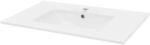 ECD Germany Waschbecken Waschtisch 810x465x175mm Keramik Wei&szlig; mit Ablaufgarnitur