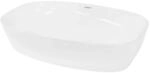 ECD Germany Waschbecken 605x380x140 mm aus Keramik Oval Wei&szlig; Aufsatzbecken