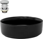 ML-Design Waschbecken aus Keramik in Schwarz Matt 360x120 mm mit Ablaufgarnitur