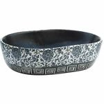vidaXL Aufsatzwaschbecken Schwarz und Blau Oval 47x33x13 cm Keramik 155070