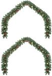 vidaXL Weihnachtsgirlande mit 600 LEDs 2 Stk Gr&uuml;n PVC 42016693