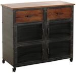 MCW Werkstattwagen N28 2 Schubladen 90x100x40cm Schwarz Braun
