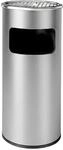 Relaxdays Standaschenbecher Eisen Silber Mit Inneneimer 60,5 cm x 23,5 cm 2,6 kg