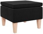 vidaXL Hocker mit Holzbeinen Schwarz Stoff 329427