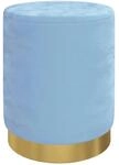 vidaXL Runder Aufbewahrungshocker Hellblau Samt 31 x 37 cm 340291
