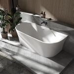 Bernstein Freistehende Badewanne NOVA CORNER Acryl Wei&szlig; Matt 170x78 Einbau...