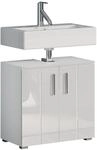 Trendteam Waschbeckenunterschrank Wons Wei&szlig; Hochglanz 60 cm