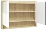 vidaXL Spiegelschrank f&uuml;rs Bad 80x15x60 cm MDF Wei&szlig; und Eiche-Optik 331537
