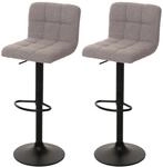 MCW Barhocker G87 2er-Set Grau Stoff Boucle