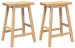vidaXL Barhocker 2 Stk Natur Massivholz Gummibaum 4102544