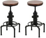 MCW Barhocker N23 2er-Set Braun