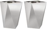 vidaXL Pflanzk&uuml;bel 2 Stk Silber 50 x 50 x 75 cm Edelstahl 883803