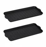 Relaxdays Schuhablage 2er Set Polypropylen Schwarz Stapelbar 3,2 cm x 75 cm x 36,5 cm