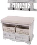 MCW Garderobe mit Sitzbank Shabby 4-teilig Wei&szlig;