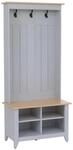 MCW Garderobe P28 3 Haken 4 Stauf&auml;cher Melamin 170x76x39cm Hellgrau Natur