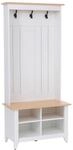 MCW Garderobe P28 3 Haken 4 Stauf&auml;cher Melamin 170x76x39cm Wei&szlig; Natur