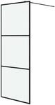 vidaXL Duschwand f&uuml;r Begehbare Dusche Schwarz 80x195 cm Matt ESG-Glas 152110