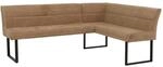 MCW Eckbank O81 &Ouml;ko-Tex Chenille Stoff/Textil Metall 210x159cm Hellbraun