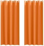 vidaXL Verdunkelungs-Vorh&auml;nge mit Ringen Helles Orange Polyester 4107402