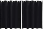 vidaXL Verdunkelungs-Vorh&auml;nge mit Ringen Schwarz Polyester 4107318