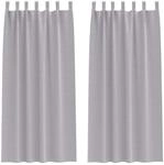 vidaXL Verdunkelungs-Vorh&auml;nge mit Ringen Metallic Grau Polyester 4107581