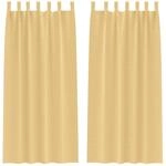 vidaXL Verdunkelungs-Vorh&auml;nge mit Ringen Beige Polyester 4107536