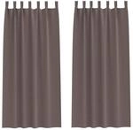 vidaXL Verdunkelungs-Vorh&auml;nge mit Ringen Dunkelbraun Polyester 4107556