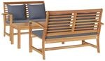 vidaXL Gartensofa-Set 3 Stk Natur Massivholz Teak 3356857