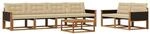 vidaXL Outdoor-Sofagarnitur mit Kissen 7 Stk Natur und Beige 3381257