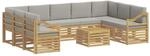 vidaXL Sofagarnituren 10 Stk Wei&szlig; und Hellgrau 59 x 59 x 37 cm 3392561