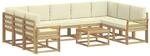 vidaXL Outdoor-Sofagarnitur 10-Tlg Wei&szlig; und Creme 59 x 59 x 37 cm 3388254