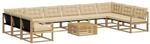 vidaXL Outdoor-Sofagarnitur mit Kissen 11-Tlg Wei&szlig; und Beige 3389151