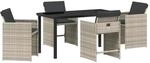 vidaXL Garten Essgruppe 5-Tlg Hellgrau Poly Rattan 3380706