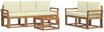 vidaXL Outdoor-Sofagarnitur mit Kissen 6 Stk Natur und Creme 3366008