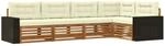 vidaXL Outdoor-Sofagarnitur 5 Stk Natur und Creme 331 x 172,5 x 73 cm 3383363
