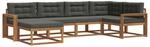vidaXL Outdoor-Sofagarnitur mit Kissen 6-Tlg Natur und Anthrazit 3367830