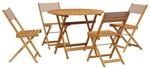 vidaXL 5-Tlg Garten-Essgruppe Stoff und Massivholz Taupe 3281774